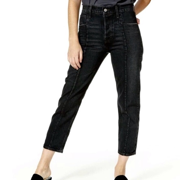Levi’s Altered Straight Black Jeans Women’s Reconstructed Seamed Denim Sz 28”🧡 - Picture 1 of 12